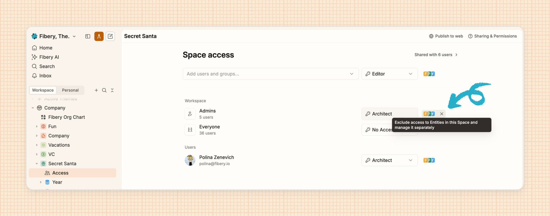 Hide Space data from Admins
